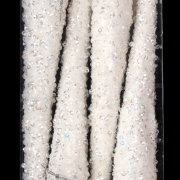 Sople plastikowe białe z cekinami 4szt/kpl. HET88079-17 4/S 18cm
