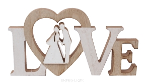 Napis drewniany LOVE z młoda parą HY-2809 28x15x2cm
