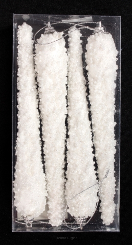 Sople plastikowe białe z koralikami 4szt/kpl. HET88030-17 4/S 18cm 