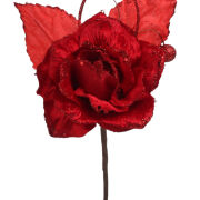 Róża na piku brokat CV18860 23cm