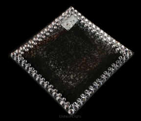 Szklana kwadratowa podstawka z akrylowymi kamykami 19,5x19,5cm VQP7225/2