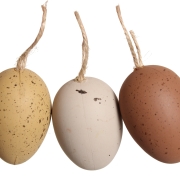 Jajka plastikowe zawieszki brąz-beż-popiel 4,5cm OSD170 12szt/opk.