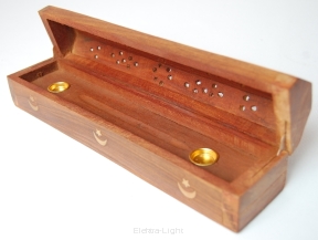 Pudełko drewniane na kadzidełka MOTYW METAL 26x6x6cm