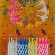 Świeczki urodzinowe tortowe 24szt + 12 podstawek DS2034