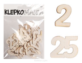 Kształtki / cyferki z tektury beermat KLEPKOMANIA cyfry/liczby 40szt-podwójne. 70szt-pojed. 2,5cm