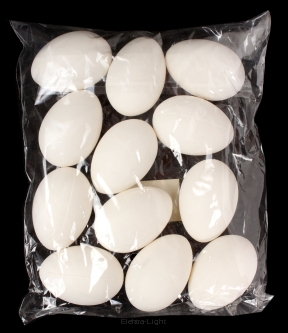 Białe jajka plastikowe dekoracyjne JA/4966 5,5cm