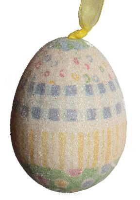 Jajo zawieszka ozdoba wielkanocna 10cm EGG084/2AST  2szt./op.