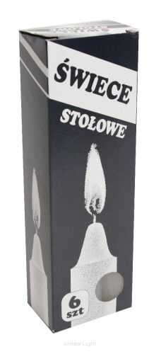 Świece stołowe s1-6 h19/śr2cm 6szt/opk.